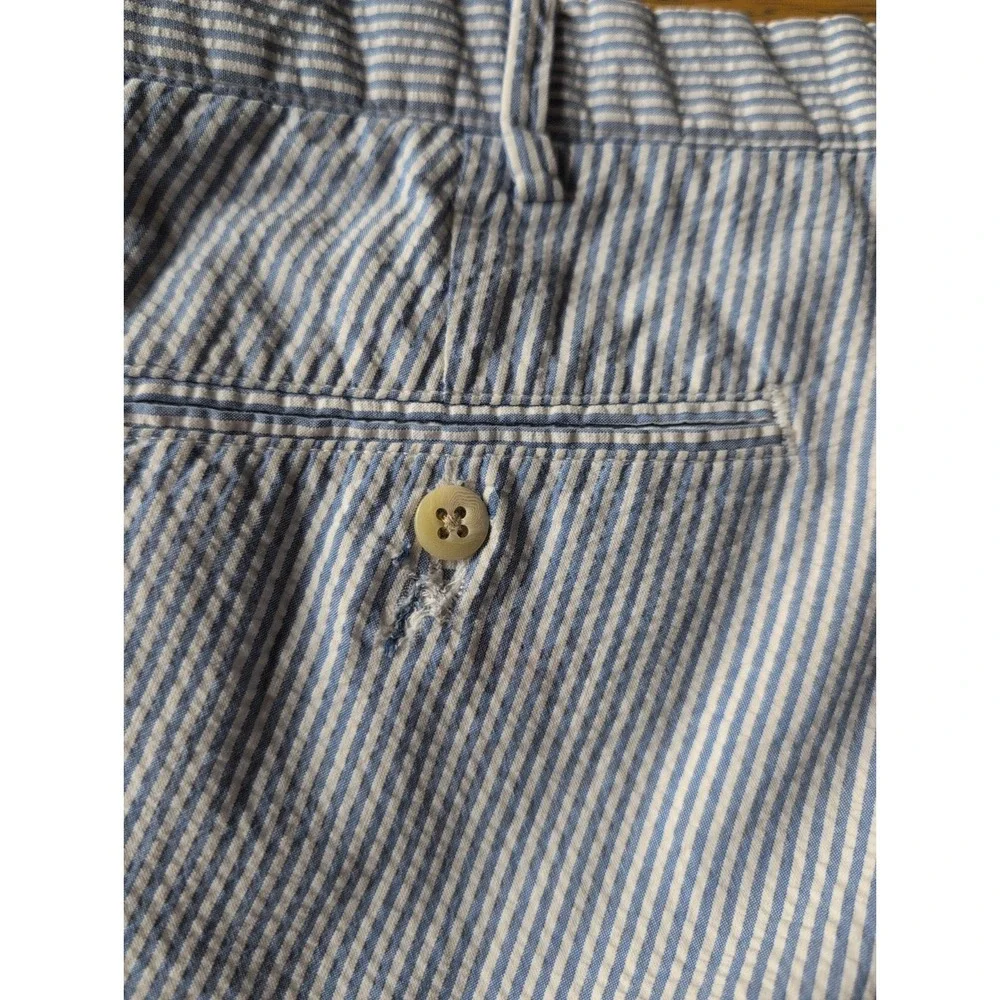 Polo Ralph Lauren Shorts Size 34 Blue White Stripped Seersucker 9 Inseam